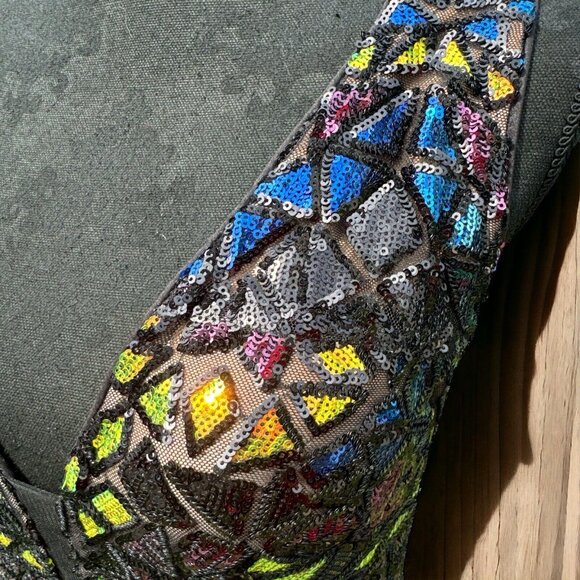 Jovani 04808 Plunging Back Sequin Dress Size 6 Prom ~Cocktail ~ Wedding - Picture 8 of 16